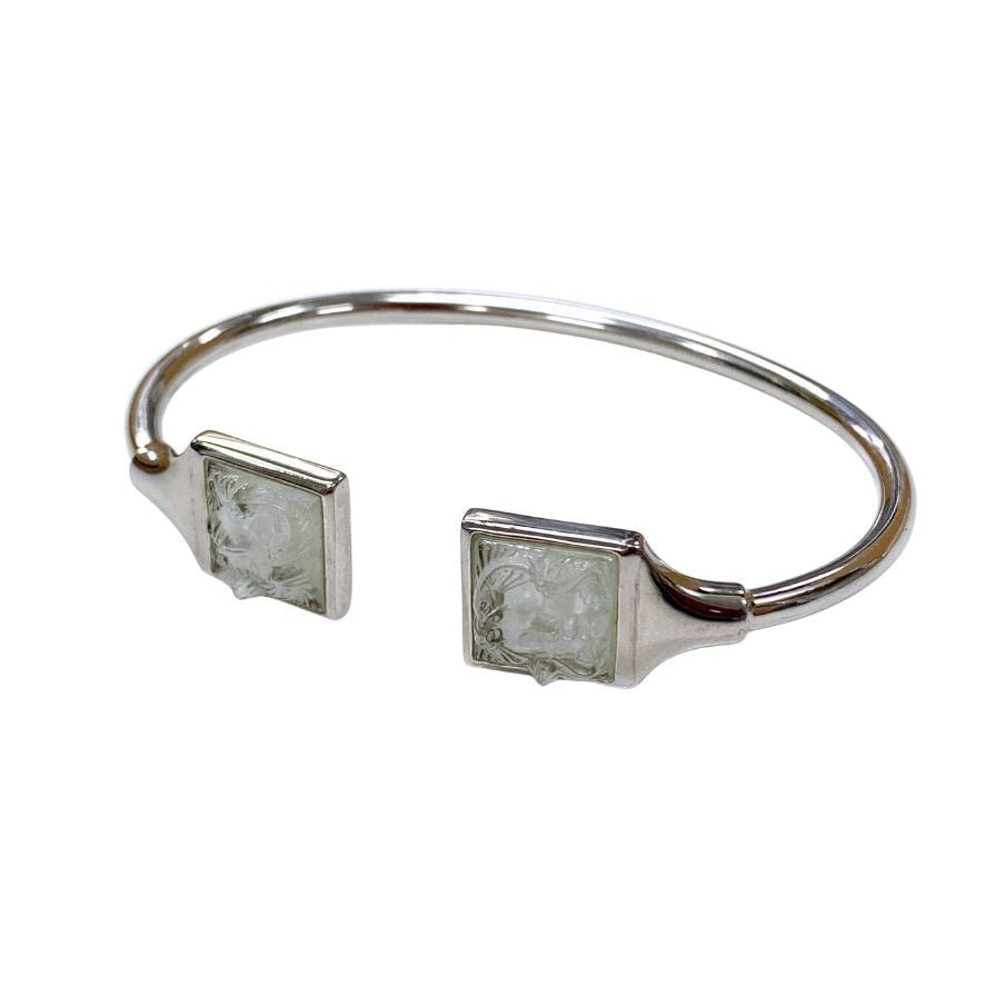 ラリック　Lalique　シルバー　ブレスレット　アレトゥーズ　バングル ラリック バングル アレトゥーズ クリア ストーン シルバー925