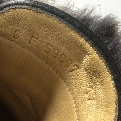 パラブーツ ランス レザーシューズ ミンクファー F59687 ブラック メンズ  サイズ UK6 PARABOOT ビジネスシューズ 約25.0cm【LA】【中古】