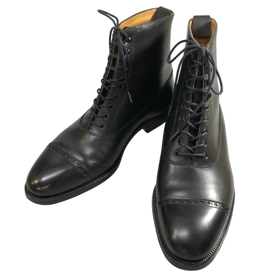 クロケット＆ジョーンズ バルモラル ブーツ カーフ ブラック UK5.5E Crockett&Jones 約24.0cm【AFC1】