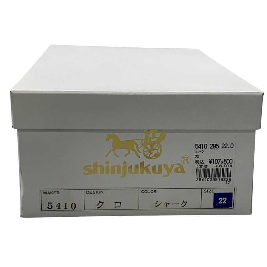 新宿屋 ヒールパンプス シャークレザー 5410-295 ブラック 22.0cm レディース shinjukuya 約22.0cm【7-13】
