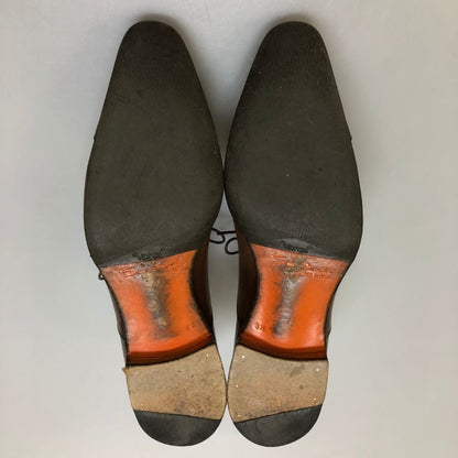 サントーニ レザーシューズ ストレートチップ 15004 ブラウン サイズ8.5 santoni 約27.5cm【AFC47】