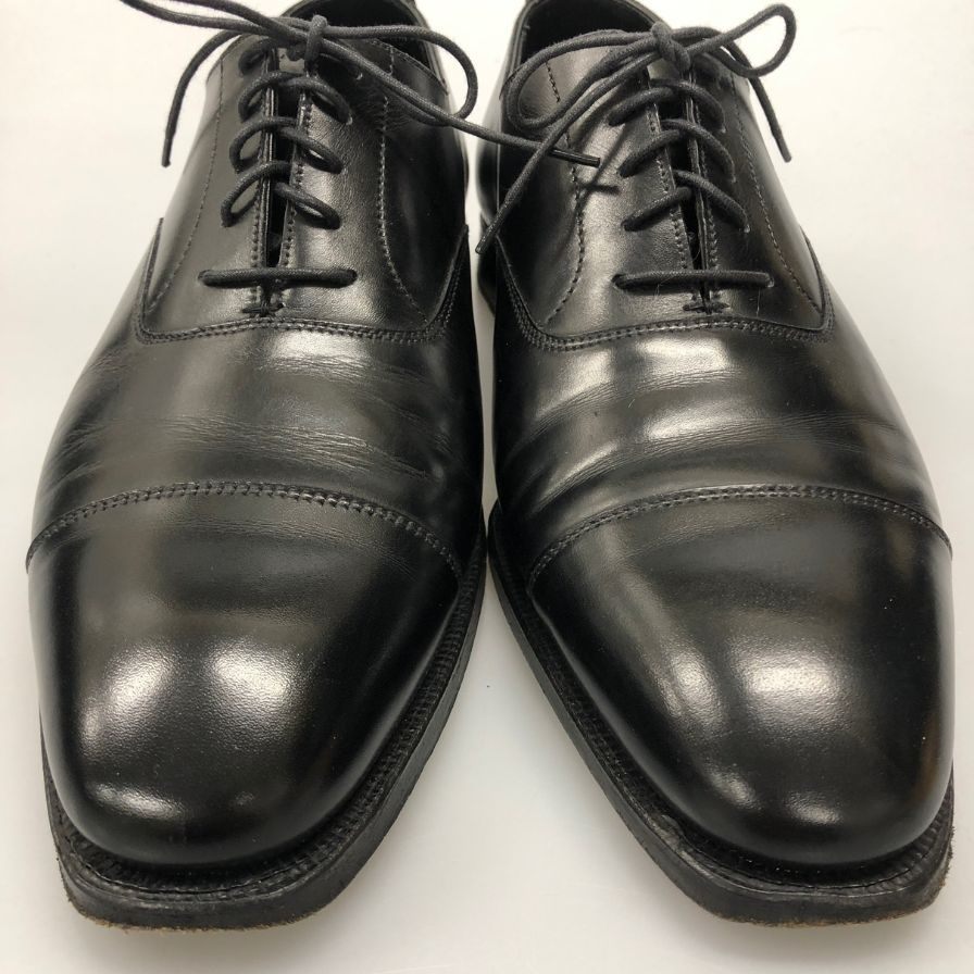 クロケット&ジョーンズ オードリー レザーシューズ 29447 ストレートチップ サイズ7.5D メンズ ブラックカーフ CROCKETT&JONES AUDLEY ビジネスシューズ 約26.0cm【LA】【中古】