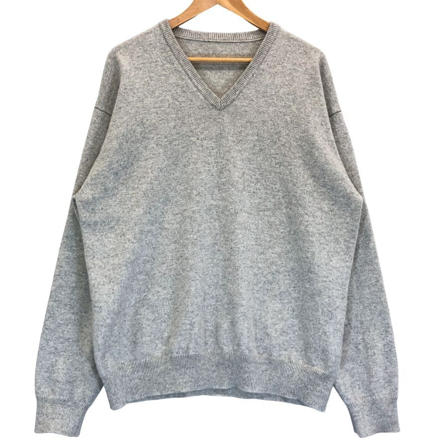 中古◆ヨネトミ カシミヤニット Vネック メンズ グレー サイズ4 YONETOMI 【AFB3】