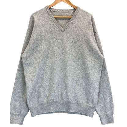 中古◆ヨネトミ カシミヤニット Vネック メンズ グレー サイズ4 YONETOMI 【AFB3】