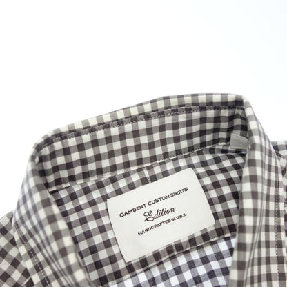 中古◆ギャンバート カスタム シャツ 長袖シャツ ギンガムチェック ボタンダウン メンズ S 茶系 GAMBERT CUSTOM SHIRT 【AFB45】