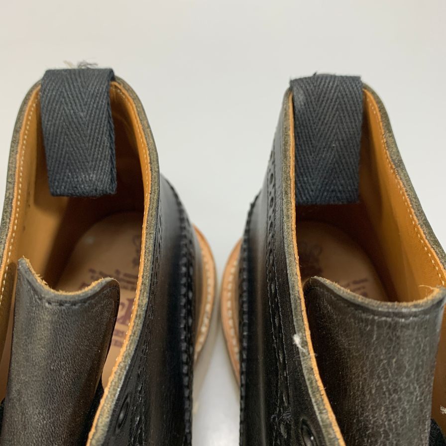 トリッカーズ レザーブーツ M5833 ビブラムソール ウィングチップ メンズ サイズ 8 ブラック Tricker's ビジネスシューズ 約26.5cm【LA】【中古】