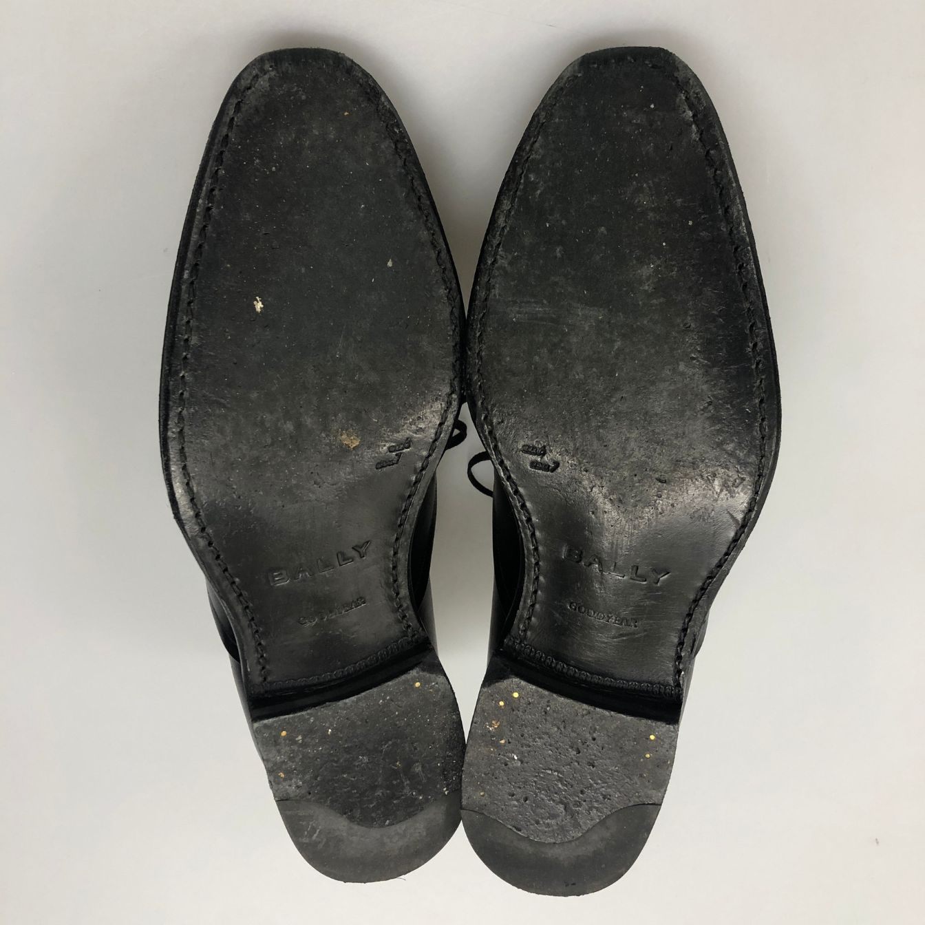 バリー レースアップシューズ アーモンドトゥ SELBY-L グッドイヤー製法 ブラック メンズ USA7 BALLY 約25.0cm【AFC43】