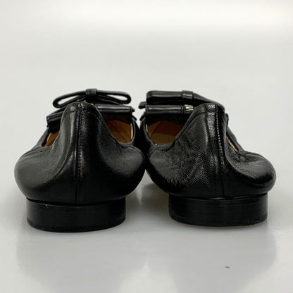 プラダ バレエシューズ フラットシューズ リボン＆チャックあしらい レディース サイズ36 ブラック PRADA 約22.5cm【AFC33】
