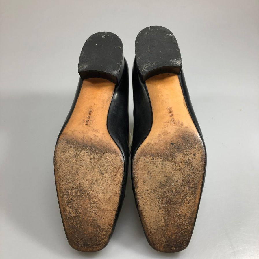 サルバトーレ フェラガモ ウッドビットローファー ブラック レディース サイズ7C Salvatore Ferragamo 約24.0cm【AFC47】