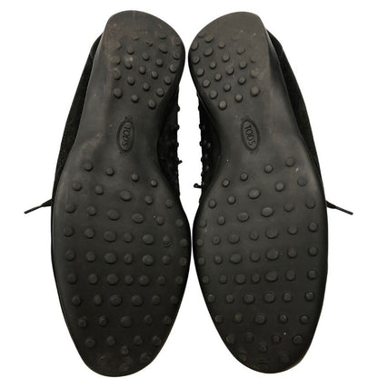 トッズ シューズ ドライビングシューズ レースアップ スエード ブラック メンズ サイズ7.5 TOD’S 約26.0cm【AFC47】