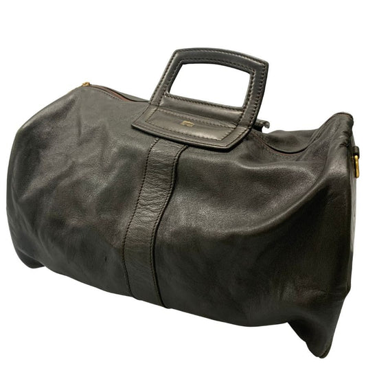 ロンシャン ボストンバッグ ブラック レザー LONGCHAMP【AFE4】