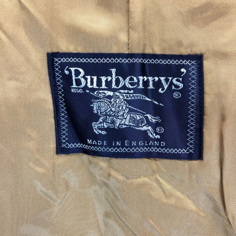 美品◆バーバリー バルカラーコート 80S ライナー付き イングランド製 ベージュ メンズ サイズ表記なし Burberry 【AFA16】
