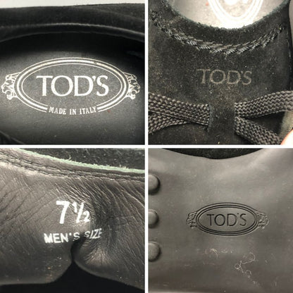 トッズ シューズ ドライビングシューズ レースアップ スエード ブラック メンズ サイズ7.5 TOD’S 約26.0cm【AFC47】