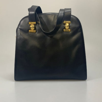 セリーヌ ハンドバッグ レザー ブラック オールドセリーヌ CELINE【AFE3】