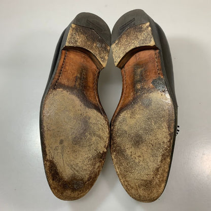 フェラガモ タッセルローファー UG12030 パンチドキャップトゥ カーフ ブラック サイズUK8.5 2E メンズ Salvatore Ferragamo 約27.5cm【AFC6】
