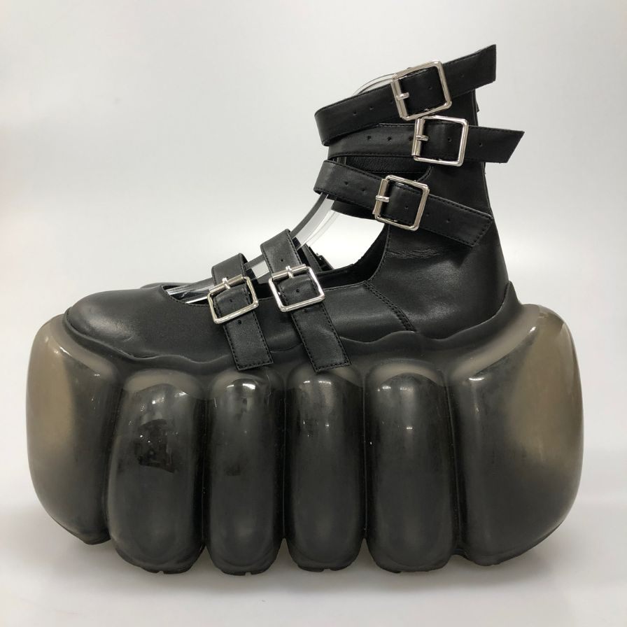 ミキオサカベ シューズ ハイバブル ファイブベルト メリージェーン 厚底 ベルト ブラック レディース サイズ24cm MIKIOSAKABE High Bubble Five Belts Mary Jane 約24.0cm【AFC41】