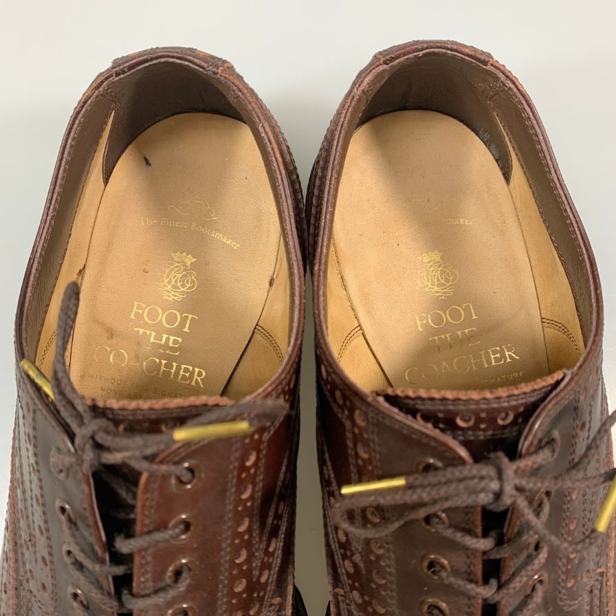 フットザコーチャー レザーシューズ ウイングチップ サイズ8 ブラウン系 メンズ foot the coacher 約26.0cm【AFC44-2】