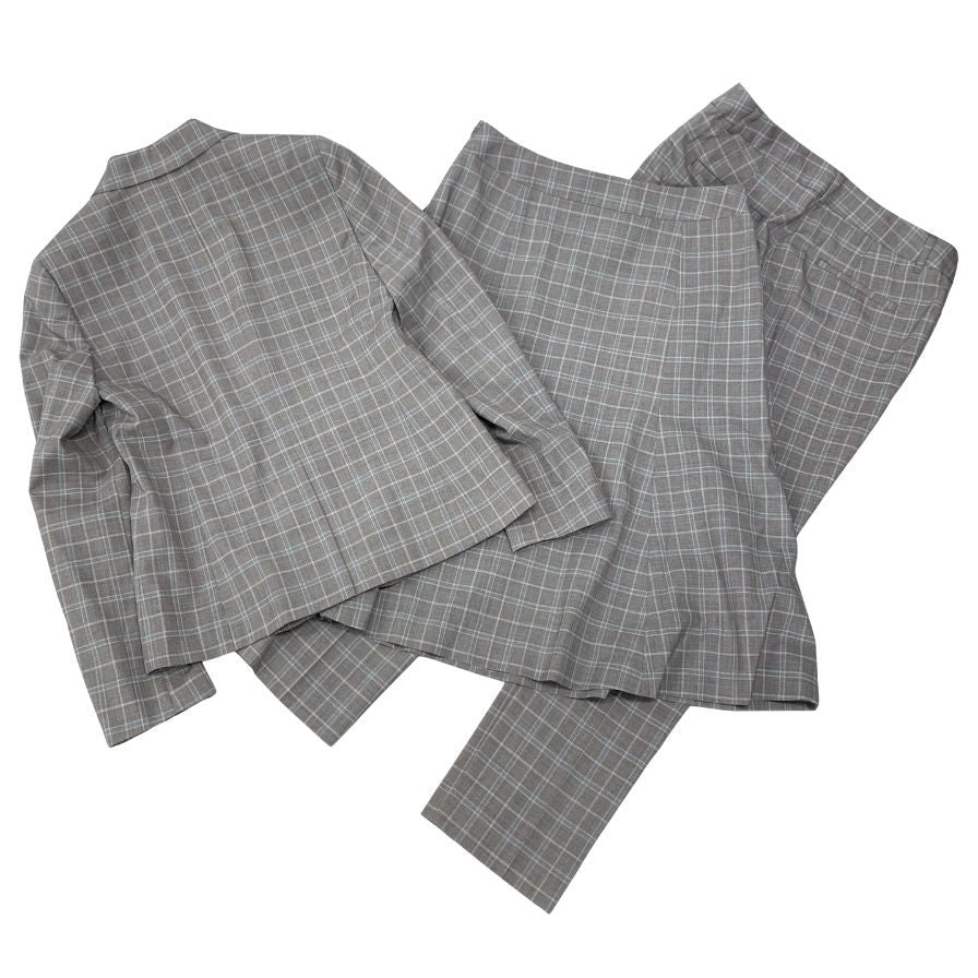 ブルックスブラザーズ スーツ セットアップ ニューヨーク チェック  レディース サイズ4 グレー BROOKS BROTHERS【AFB41】
