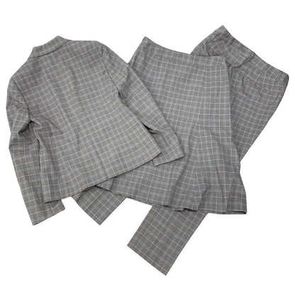 ブルックスブラザーズ スーツ セットアップ ニューヨーク チェック  レディース サイズ4 グレー BROOKS BROTHERS【AFB41】