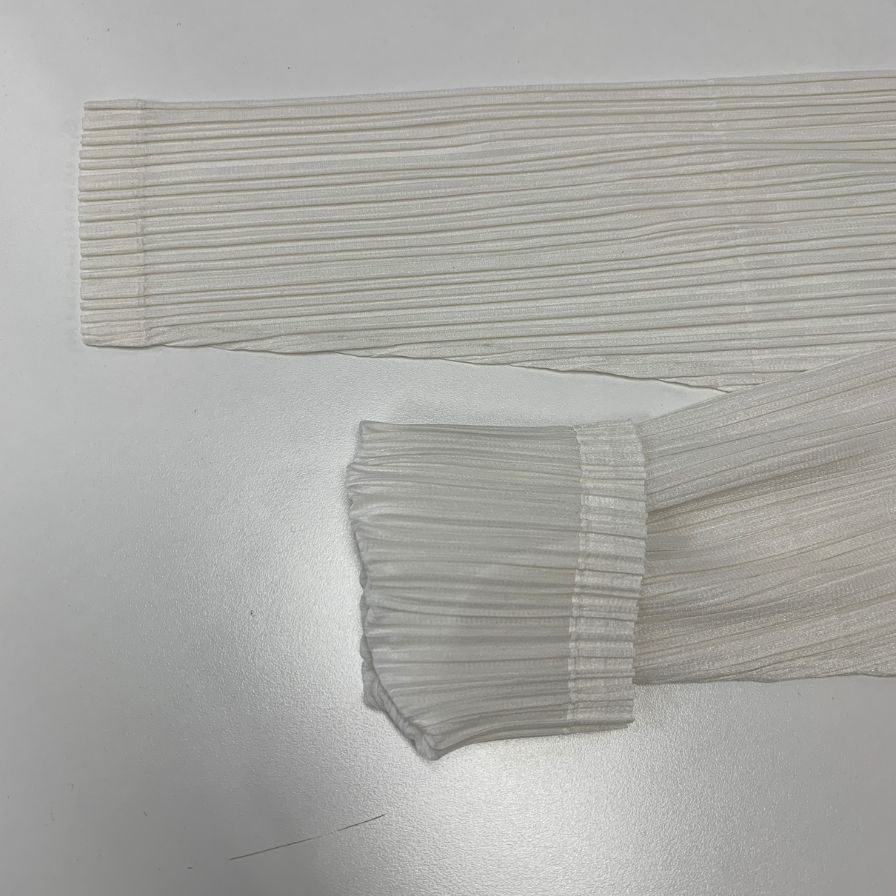 美品◆プリーツプリーズ ワンピース PP61JH126 イッセイミヤケ ポリエステル ホワイト サイズ4 レディース PLEATS PLEASE 【AFB21】