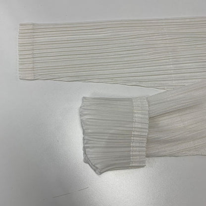 美品◆プリーツプリーズ ワンピース PP61JH126 イッセイミヤケ ポリエステル ホワイト サイズ4 レディース PLEATS PLEASE 【AFB21】