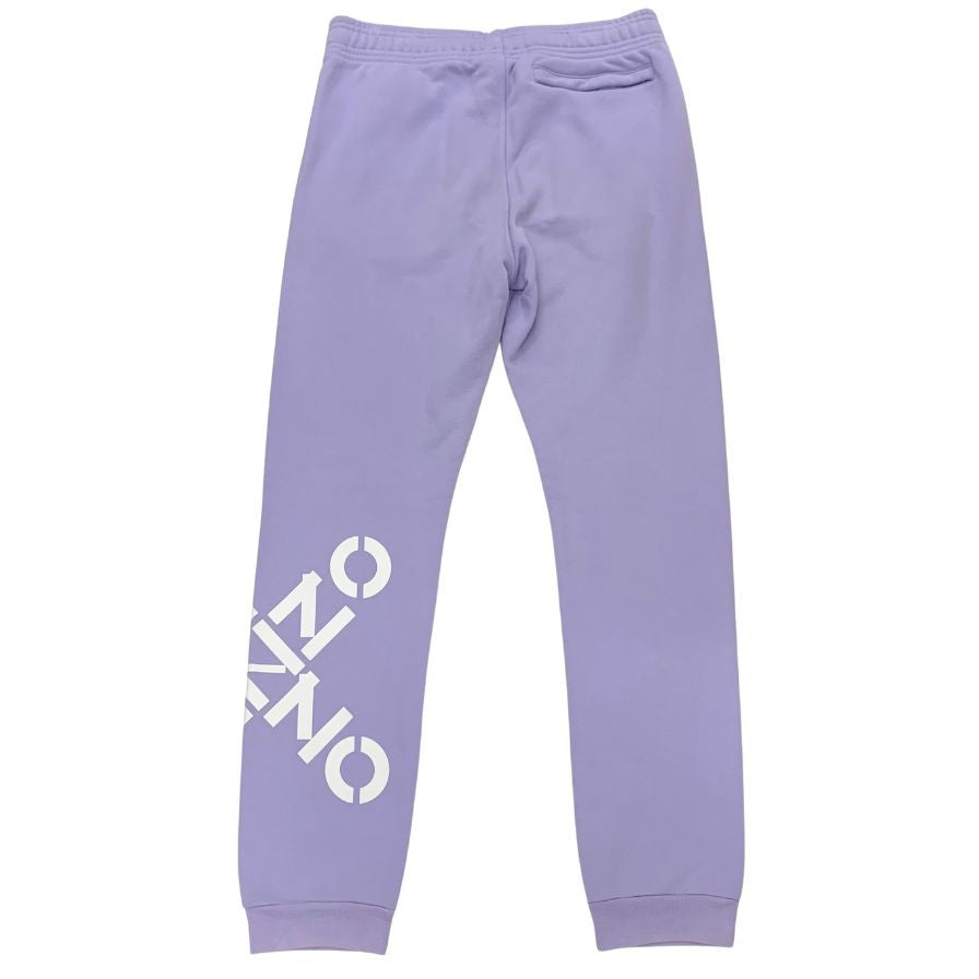 ケンゾー スウェットパンツ モノグラム デザイン ロゴ コットン 裾ゴム パイル パープル メンズ サイズS KENZO 【AFB27】
