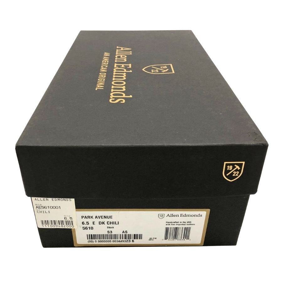 アレンエドモンズ レザーシューズ ストレートチップ 5610 パークアベニュー カーフ サイズ6.5E ダークチリ Allen Edmonds ビジネスシューズ 約25.0cm【LA】【中古】