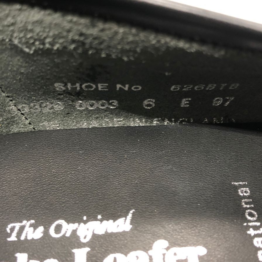 ローク ビットローファー ガラスレザー キルト メンズ ブラック サイズUK6E LOAKE 約24.5cm【AFD15】