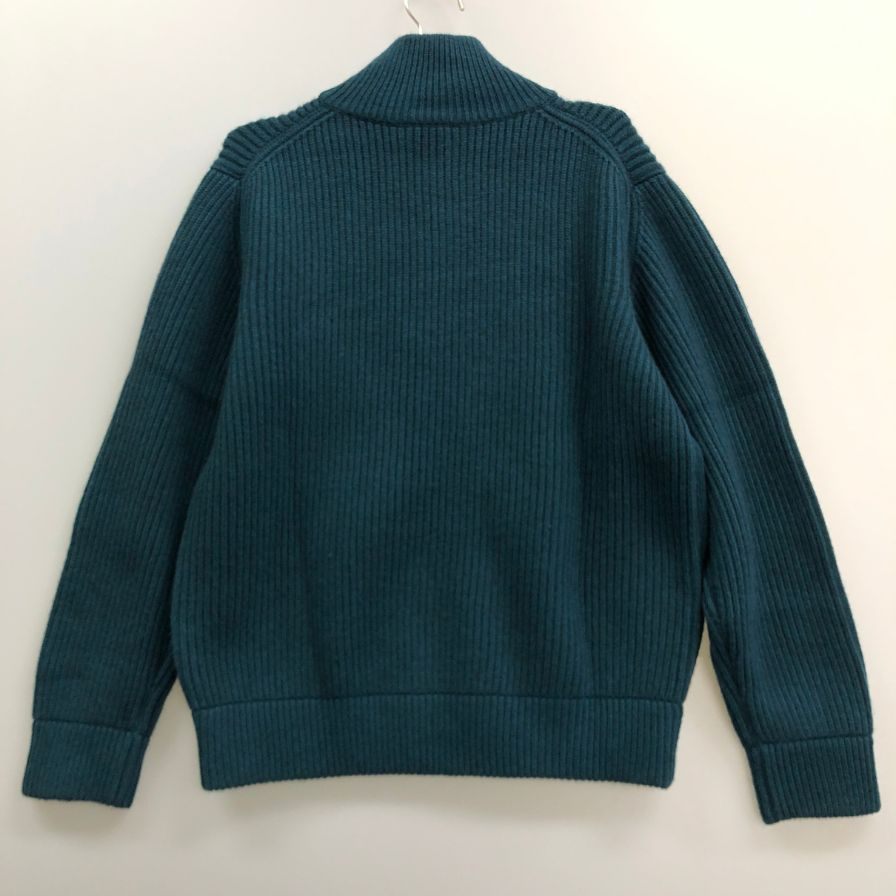 新品同様◆キャッシュ＆バルバ モンゴリアン カシミヤ ドライバー ニット ジャケット ダブルジップ OMCSW004 グリーン サイズ1 Cash & Barba 【AFB6】