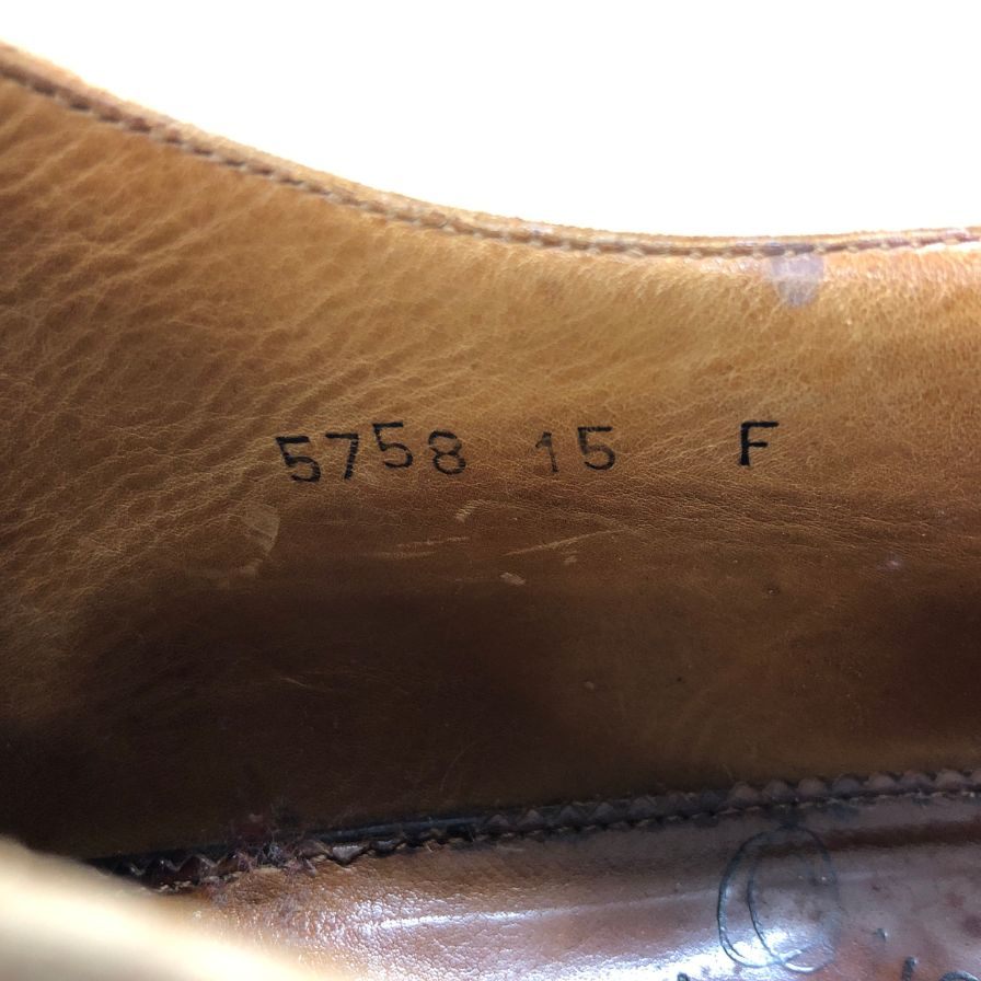 サントーニ レザーシューズ メダリオン 革靴 ブラウン メンズ サイズ6.5 Santoni 約25.0cm【AFC9】
