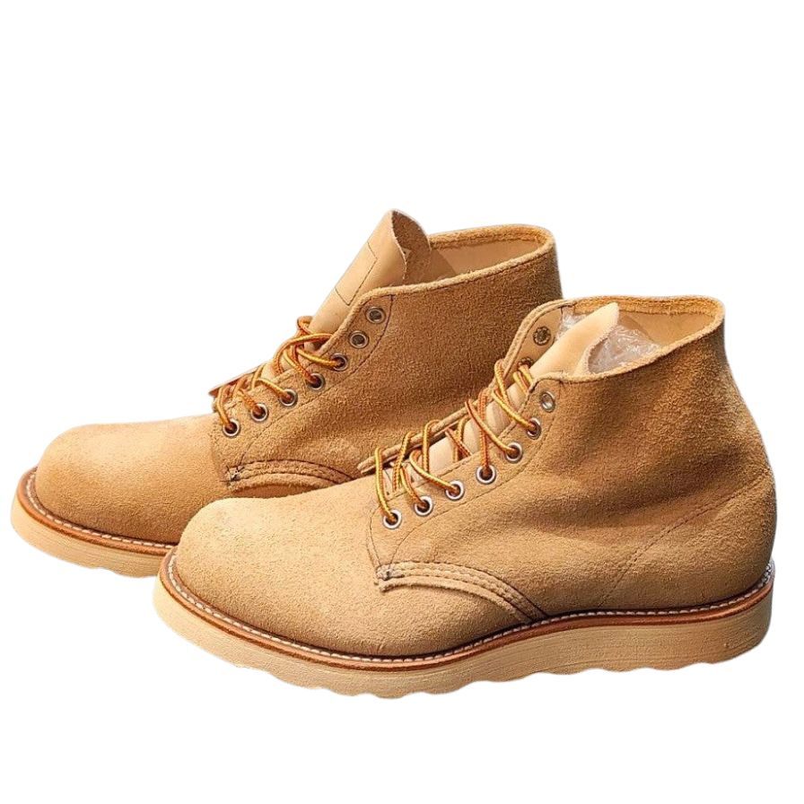 RED WING SHOES ベージュ　スエード　ハイカット　ブーツ レッドウィング ブーツ アイリッシュセッター 四角犬タグ