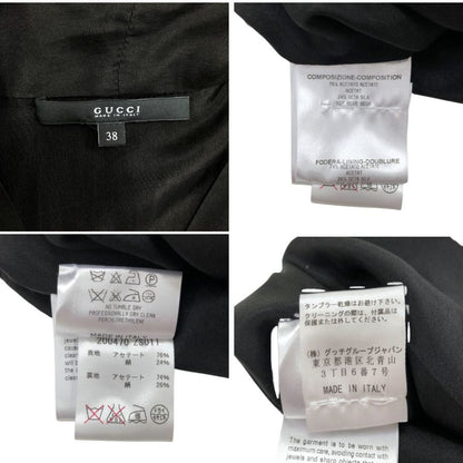 美品◆グッチ ワンピース 200470 ZS011 ロング丈 シルク ブラック レディース サイズ38 GUCCI 【AFB25】