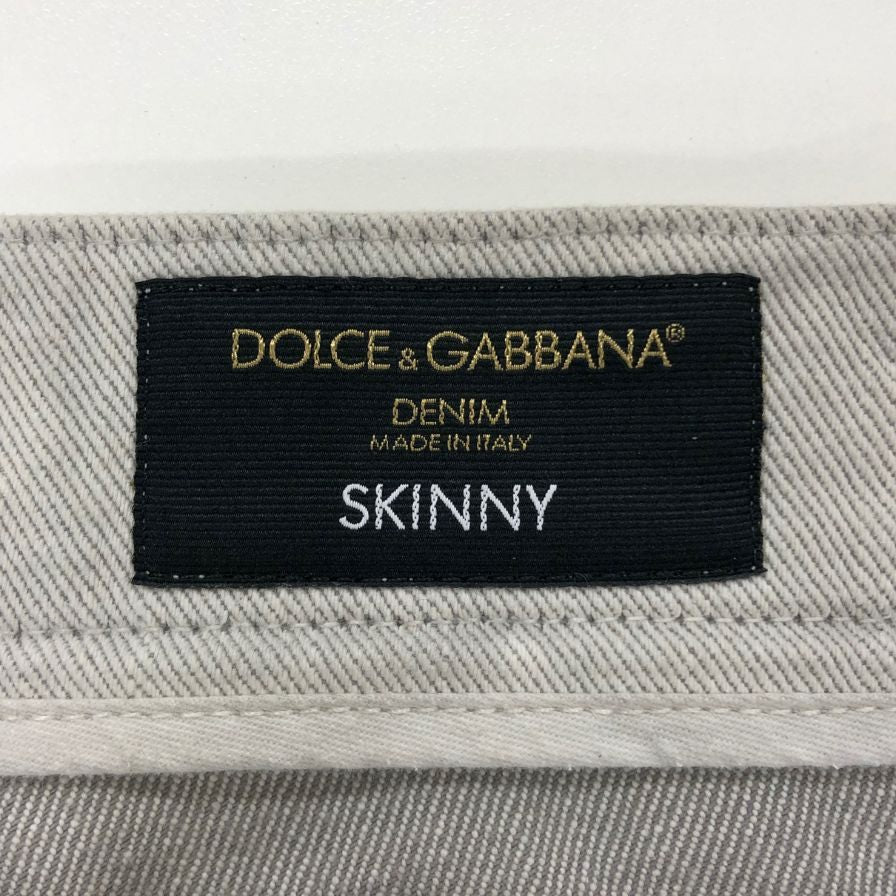ドルチェ&ガッバーナ スキニーデニム ダメージ加工 グレー メンズ サイズ44 GY07LD DOLCE&GABBANA 【AFB41】