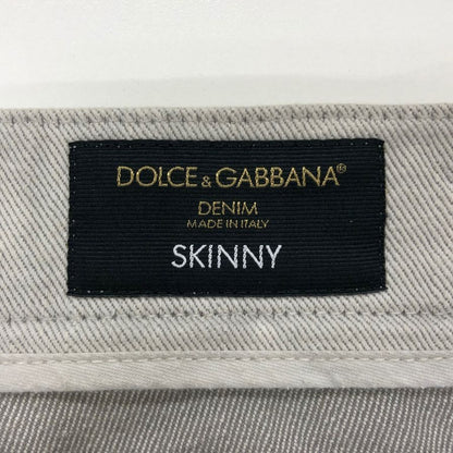 ドルチェ&ガッバーナ スキニーデニム ダメージ加工 グレー メンズ サイズ44 GY07LD DOLCE&GABBANA 【AFB41】