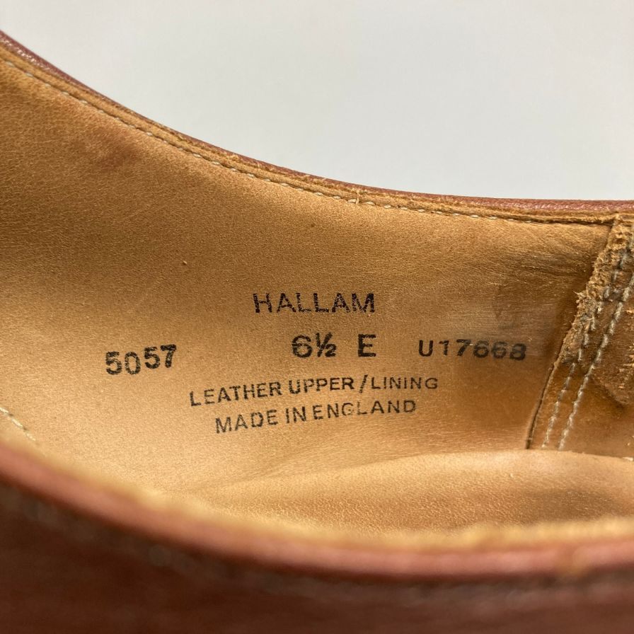 クロケット&ジョーンズ ストレートチップ ハラム ダークブラウン サイズ6.5E CROCKETT&JONES HALLAM ビジネスシューズ 約26.0cm【LA】【中古】