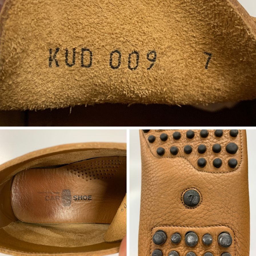 カーシュー ドライビングシューズ グレインレザー  ブラウン サイズ7 Car Shoe 約25.5cm【AFD13】