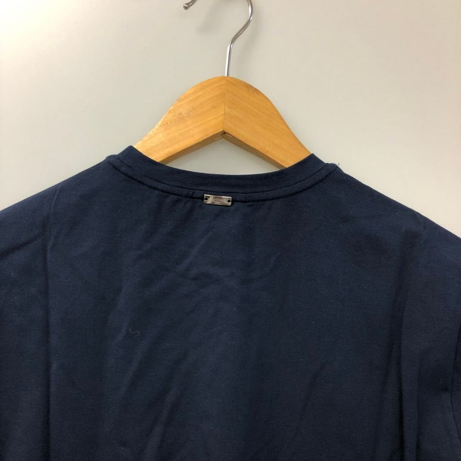 美品◆ヘルノ クルーネック コットン シャツ メンズ サイズ 44 ネイビー HERNO 【AFB38】