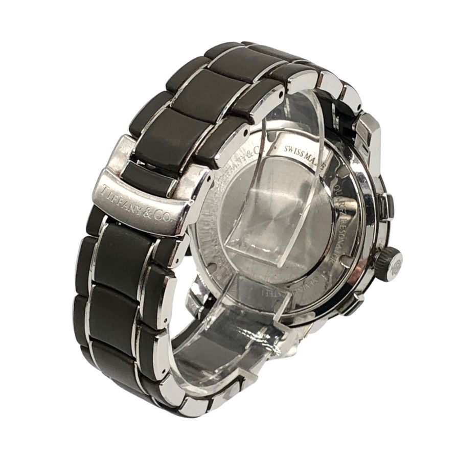 ティファニー クロノグラフ 腕時計 T-57 ケースバックシルバー メンズ Tiffany & Co【AFI6】