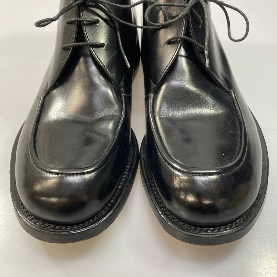 ポールスミス チャッカブーツ レザー ガラスレザー Uチップ 20021 メンズ ブラック サイズ8  Paul smith 約27.0cm【AFC30】