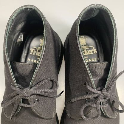 トリッカーズ×マーガレットハウエル チャッカブーツ キャンバス クレープソール ブラック サイズUK8.5 Tricker`s 約27.0cm【AFD15】
