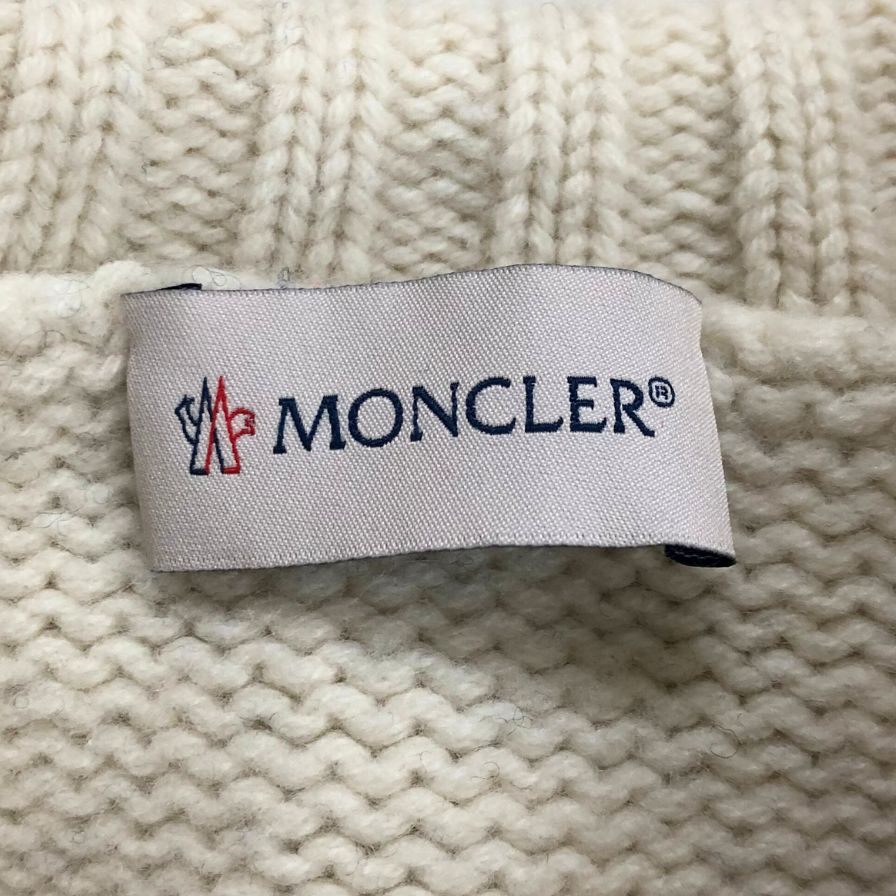 美品◆モンクレール ロゴ ニット 19AW ネイビー系 レディース サイズM MAGLIONE TORICOT CICLISTA MONCLER 【AFB22】