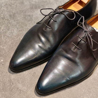 ベルルッティ レザーシューズ ホールカット 1004 カーフ ブルーパティーヌ  サイズUK7.5 Berluti ビジネスシューズ 約26.0cm【LA】【中古】