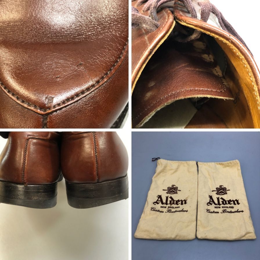 オールデン レザーシューズ Vチップ 549 旧ロゴ カーフ メンズ サイズUS6 ブラウン ALDEN ビジネスシューズ 約24.0cm【LA】【中古】