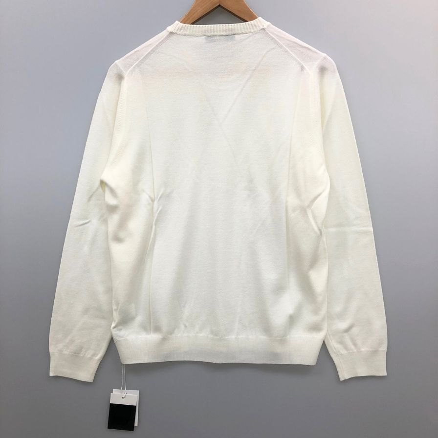 美品◆ザノーネ  クルーネック ニット ウール アイボリー サイズ46 メンズ ZANONE 【AFB7】