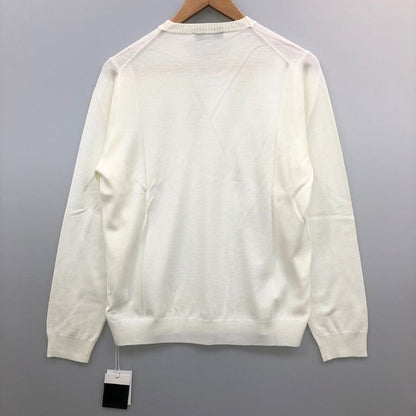 美品◆ザノーネ  クルーネック ニット ウール アイボリー サイズ46 メンズ ZANONE 【AFB7】