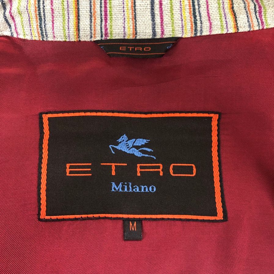 極美品◆エトロ カバーオール ストライプ メンズ サイズM ベージュ ETRO 【AFB27】