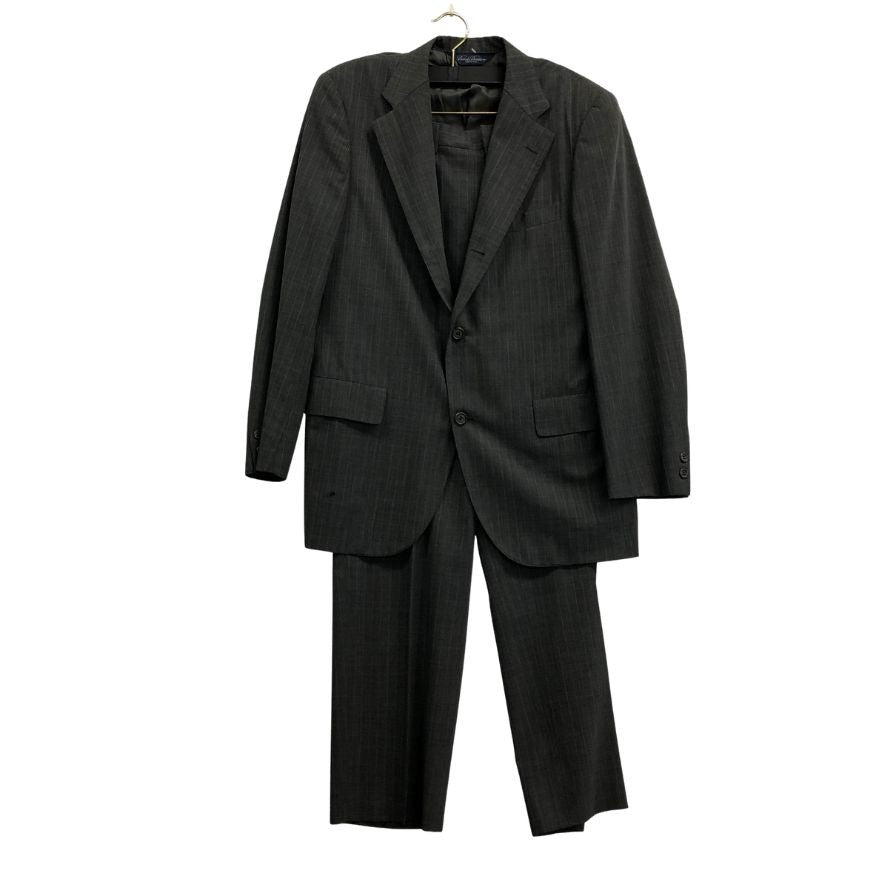 ブルックスブラザーズ スーツ 段返り3Bジャケット グレー ストライプ メンズ サイズ39REG Brooks Brothers【AFG1】