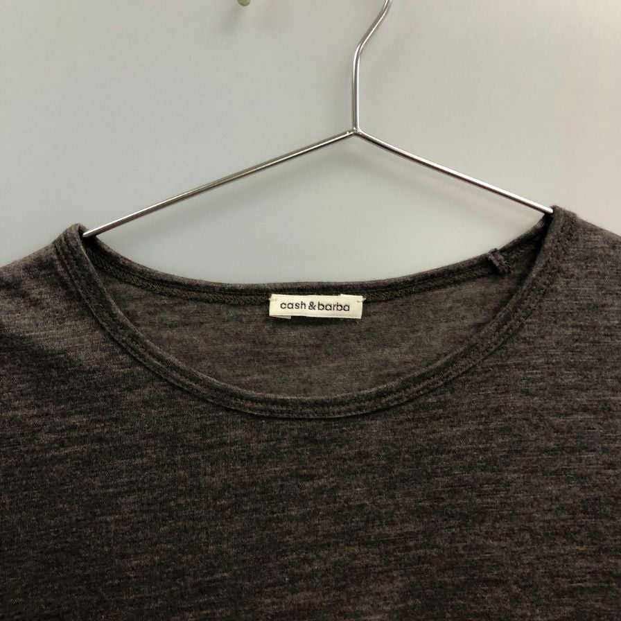 美品◆キャッシュ＆バルバ Tシャツ カシミヤ想定 サイズ不明 グレー メンズ cash & barba 【AFB27】