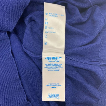 中古◆ジョンスメドレー 半袖ニットポロ スキッパー ブルー メンズ サイズL JOHN SMEDLEY 【AFB29】