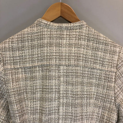 極美品◆ル シェル ブルー 半袖ワンピース ツイードショートドレス ベージュ系 レディース サイズ36 LE CIEL BLEU 【AFB6】